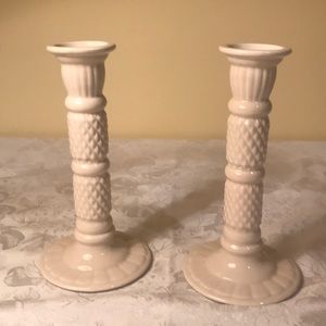 Set of 2 Villeroy & Boch ceramic candleholders